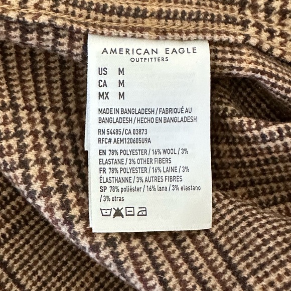 American Eagle Plaid Overshirt Size Medium - Picture 6 of 9